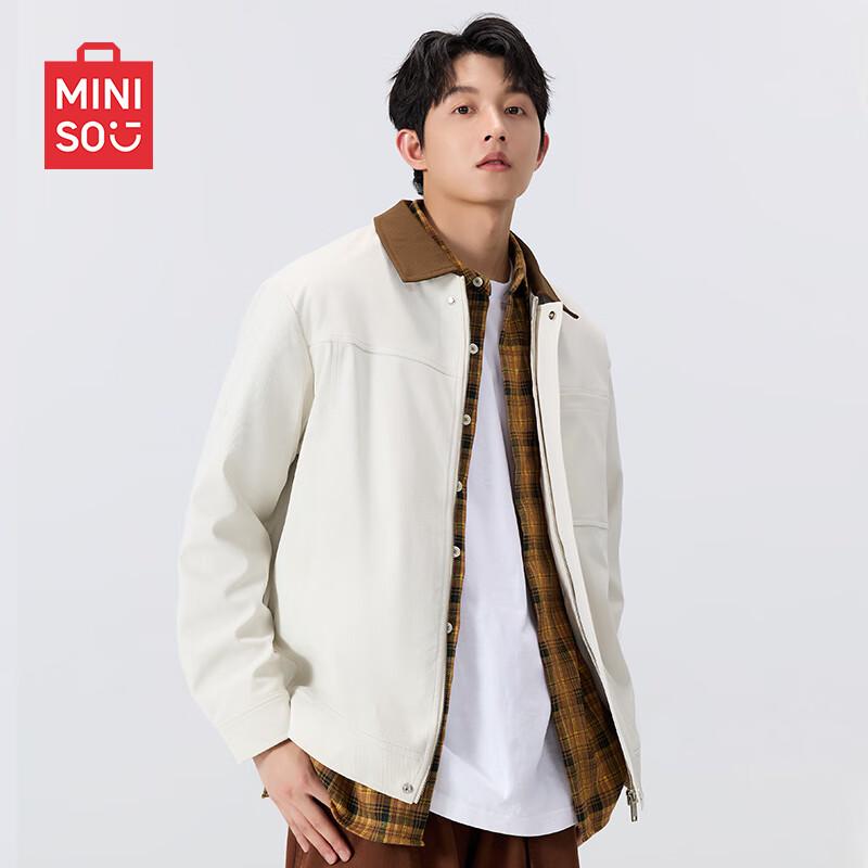 MINISO Мужская куртка-бомбер в американском ретро-стиле, рабочая одежда с лацканами