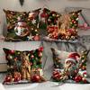 Рождественская наволочка для дивана, Полиэстеровая наволочка с рождественским принтом, Офисная подушка, Домашняя подушка