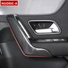 Цветная дверная ручка из углеродного волокна, украшение рамы для Mercedes Benz W177 C118 CLA A Class, внутренний подлокотник, крышка дверной ручки
