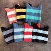 Ears Design Cats Knit Cap With Stripe Style For Daily Cold Weather Outdoor Use