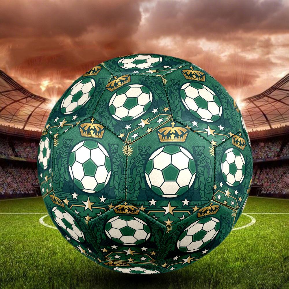 Club Santos Laguna Print Size 5 Soccer Ball, Standard Match Football for Sports Game and Team Practice, Ideal Gift for Soccer Fans