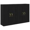 Wall Mounted Cabinet 2 pcs Black Oak Effect Particleboard