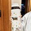 Термокружка в роскошном стиле для девочек, новая стильная, студенческая, из нержавеющей стали, для чая, портативная, с крышкой, для воды, прочная, долговечная, полезная