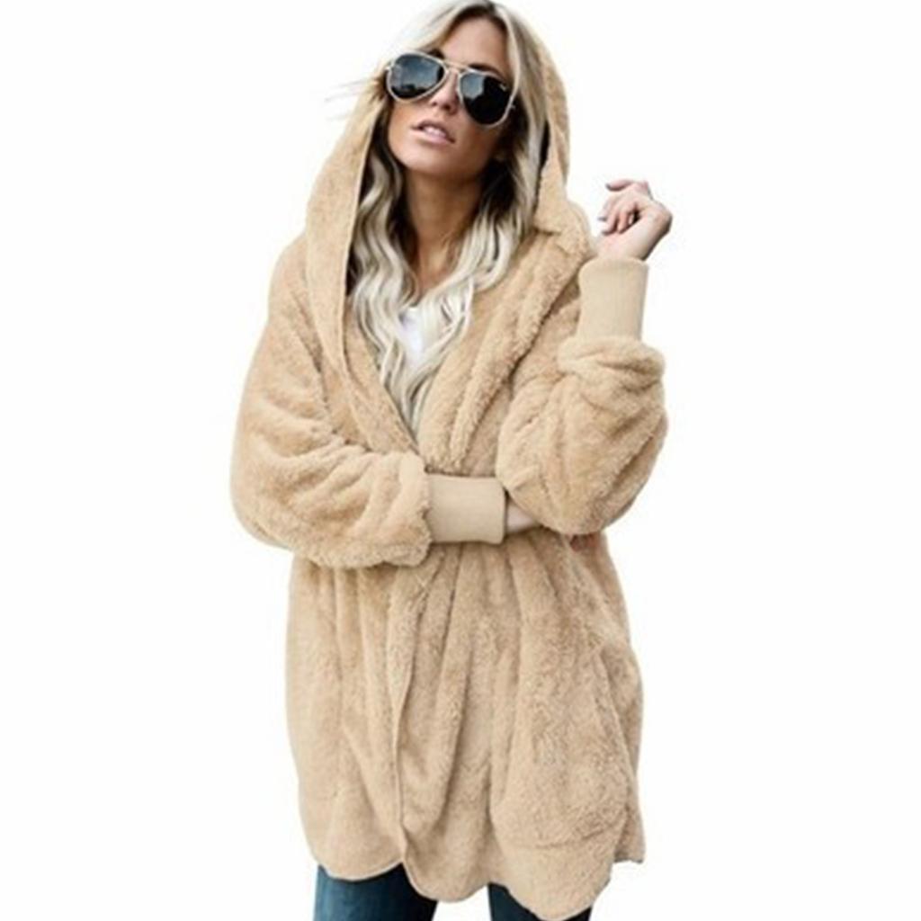 Женская модная куртка с капюшоном, зимнее плюшевое пальто с длинными рукавами и принтом кошки, двустороннее пальто