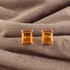 Цитрин Драгоценный камень Ювелирные изделия из серебра 925 пробы Ручной работы Женские серьги-пусеты 0,4" Рождественский подарок для нее EE-179-9