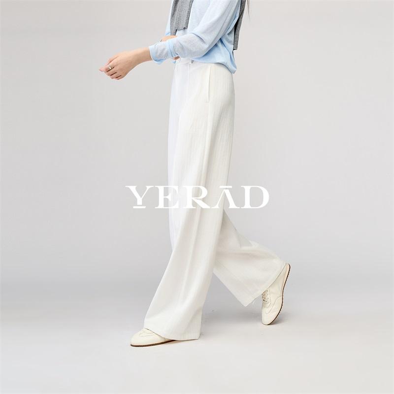 Lyocell cotton wide leg pants women's casual pants loose Tencel floor length straight leg pants