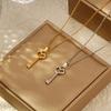 European And American Fashion Retro Versatile Key Pendant Necklace Women'S Trend Light Luxury 18K Love Key Chain Wholesale