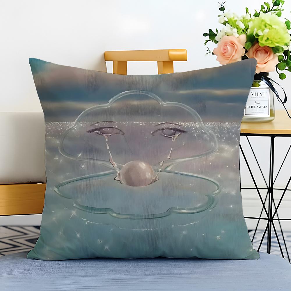 Works by Polish artist Monika Marchewka Cushion Cover Washable Linen comfort Soft for Sofa Bed Cozy Home Room Decor