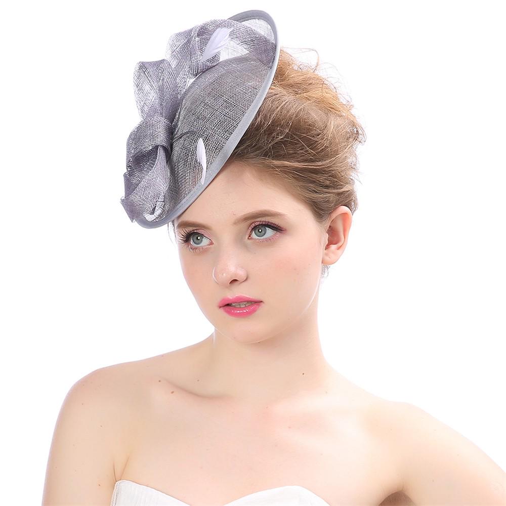 Модная свадебная женская шляпа-чародер Penny Mesh Hat с лентами и перьями, праздничная шляпа