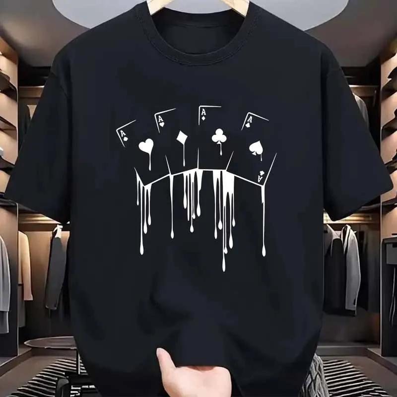 Playing Cards Graphic Print Tshirts For Unisex Summer Casual Fashion Harajuku Streetwear Tops Cotton Crew Neck Short Sleeve Tees