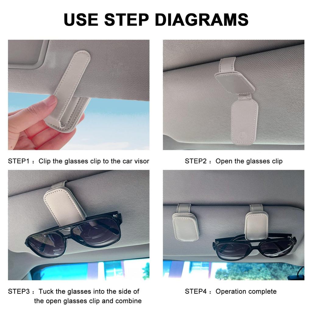 RosewineC Кожаный держатель для солнцезащитных очков на автомобильный козырек, магнитный кожаный зажим для очков и билетов, вешалка для очков, аксессуары для автомобильного козырька, 2 шт.