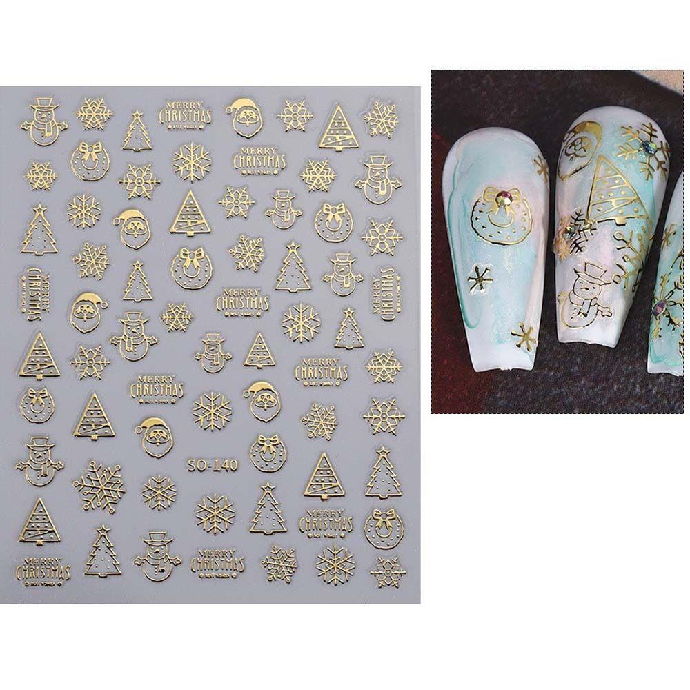 Manicure Ornaments Christmas Bronzing Nail Stickers Christmas Bronzing Nail Decals  Girls