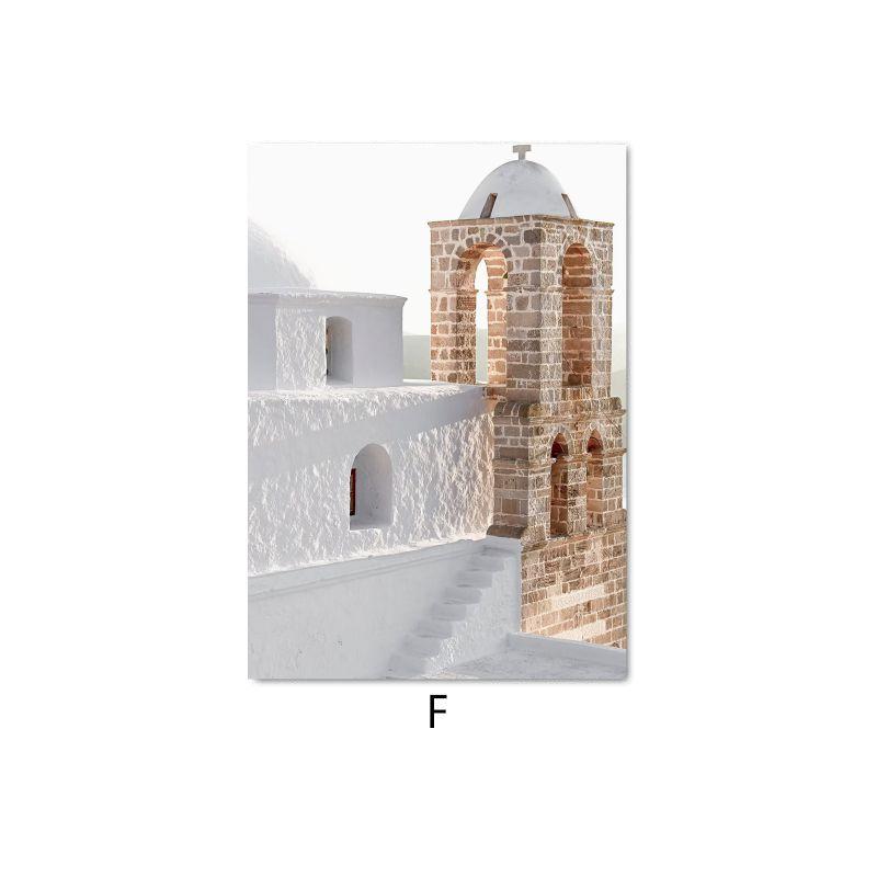 Плакат со зданием Средиземного моря, кокосовая пальма, Испания, деревня, пейзаж, настенная живопись на холсте, скандинавская картина, домашний декор для комнаты