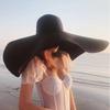 Boho Style 70cm Wide Brim Sun Hat Sunscreen Summer Beach Sun Hat Diameter Large Straw Hat  Outdoor