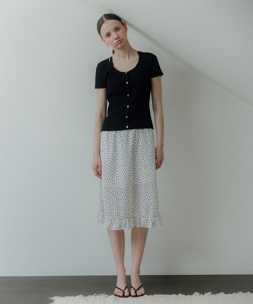Pilot Dot Pattern H-Line Skirt (2 Colors)