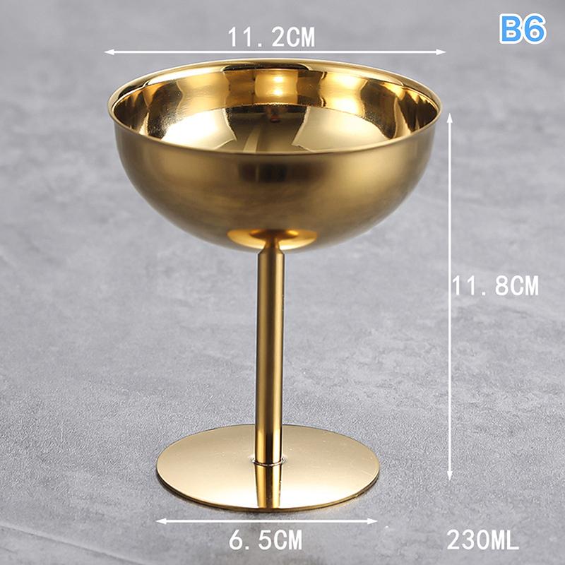 Retro High-Foot Dessert Cup 304 Stainless Steel Luxury Container for Ice Cream Cocktails Pudding Hotel & Restaurant Quality