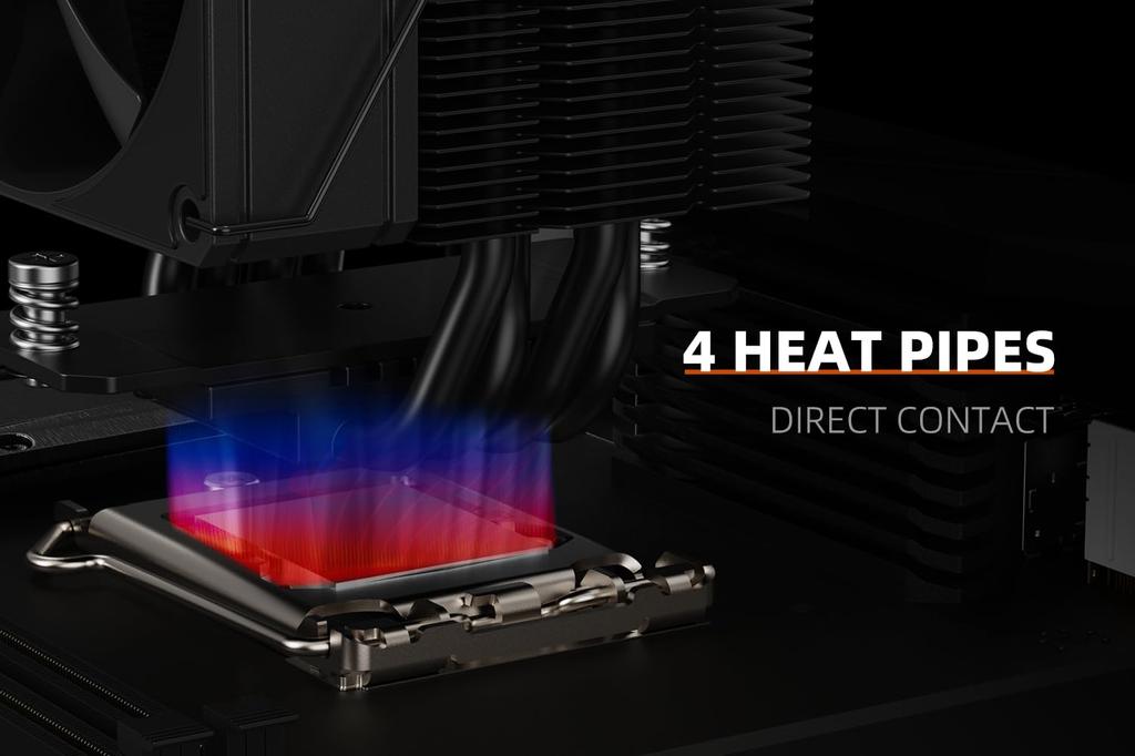 Small Side Flow CPU Cooler for with 92mm Fan Black ID-COOLING Intel&AMD FROZN-A400-BLACK