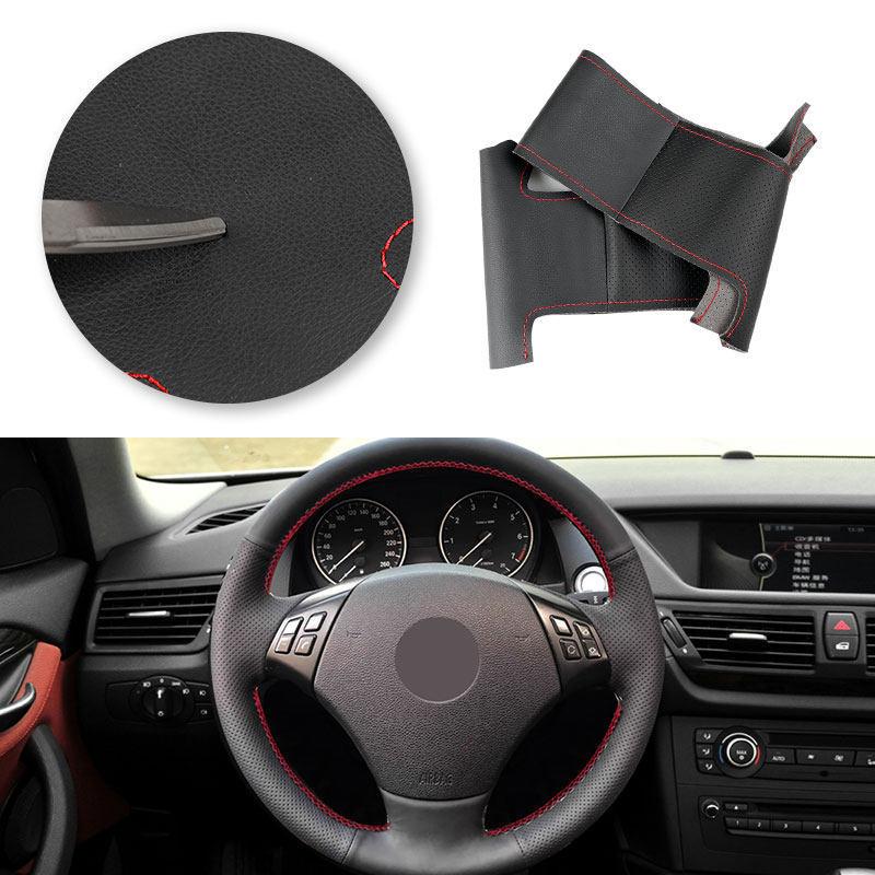 Hand-Braids Car Steering Wheel Cover Microfiber Leather Trim For BMW 3 Series E90 Sedan E91 Touring 2005-2011 X1 E84 2010-2013