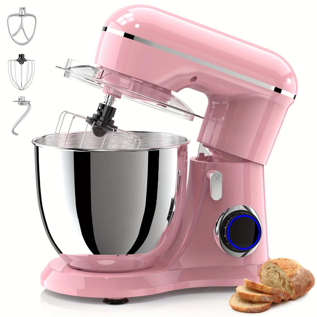 Pink Stand Mixer - Multi-Speed Tilt Head Kitchen Electric Mixer with Dough Hook, Stirrer and Mixer - Baking Mixer.
