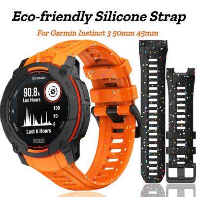 Силиконовый ремешок для Garmin Instinct 3 Amoled 50мм 45мм Оригинальный официальный браслет для Garmin Instinct 3 Solar 45мм 50мм Ремешок