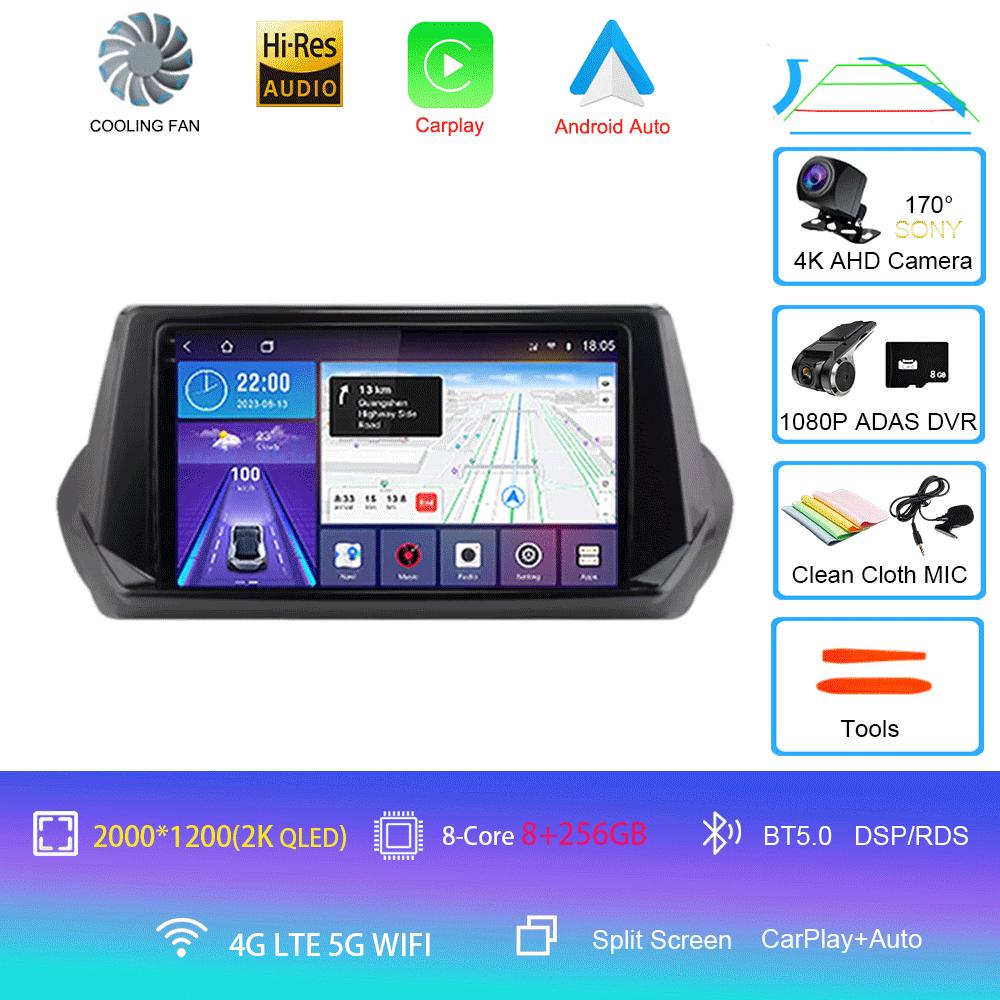 Автомобильное радио Android 14 Carplay Auto для Peugeot 2008 II 2 2019 2020 2021 GPS мультимедийный плеер стерео 360 камера видео 4G+WiFi DSP