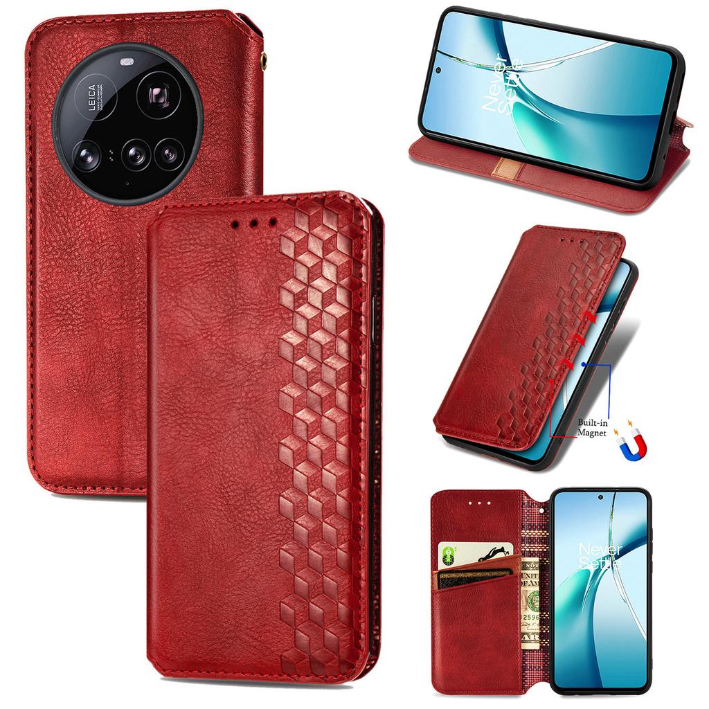 Для Xiaomi 15 Ultra Чехол Ромбовидный Оттиск Кожа PU Кошелек Чехол для Телефона