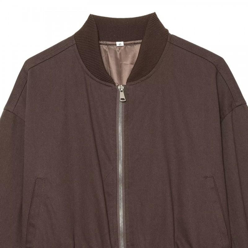 Womens Casual Streetwear Pilot Jacket With 3D Print Lightweight Long Sleeve Zip-Up Coat In XS S M L