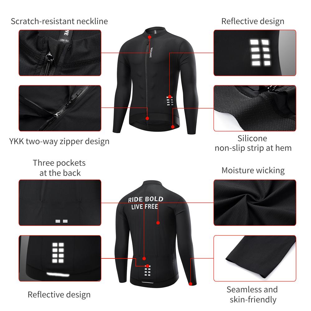 WOSAWE Мужской осенний комплект для велоспорта с длинным рукавом Одежда для велоспорта Длинные леггинсы для шоссейного велосипеда Спортивная одежда для активного отдыха