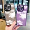 Защитный чехол Cloud Mass Pattern с линзами для iPhone 16 Pro 15 14 Plus 13 12 Pro Max 11, ударопрочный тонкий силиконовый мягкий прозрачный чехол