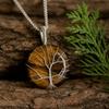 Tiger Eye Pendant Necklace Tree of Life