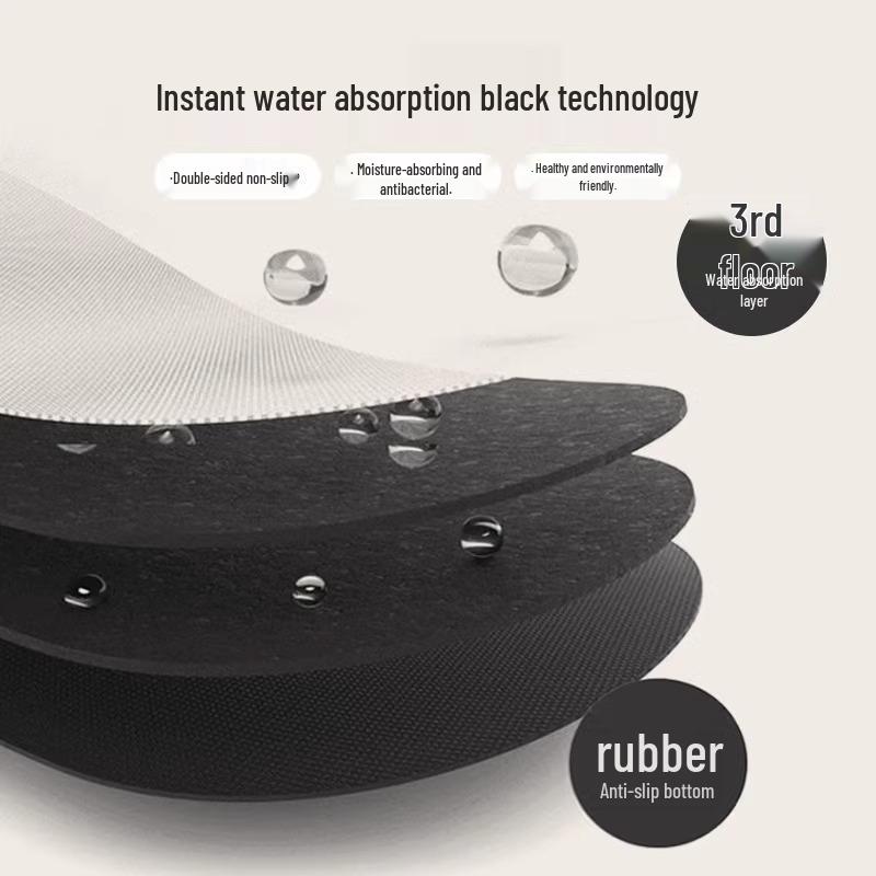 Роскошный коврик для ванной из диатомовой земли - Нескользящий, Быстросохнущий, Влаговпитывающий, Устойчивый к пятнам коврик для ног для ванной и прихожей