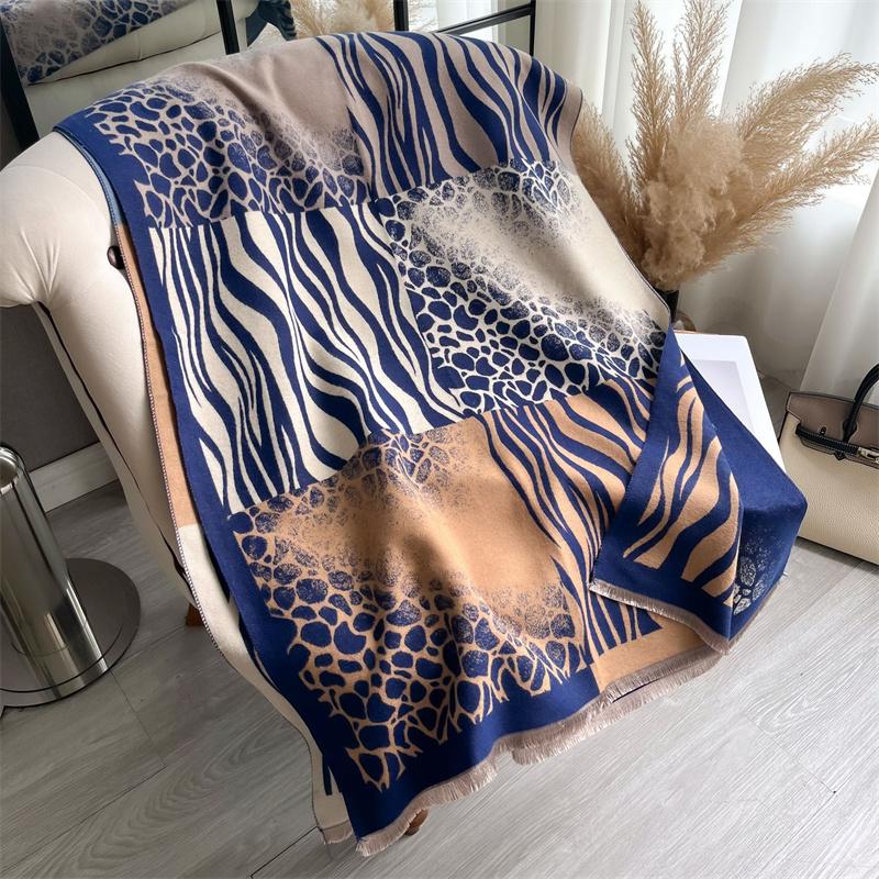Luxury Winter Cashmere Scarf Women Design Warm Pashmina Blanket Poncho Scarves Female Shawl Wraps Thick Foulard Bufanda