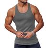Мужская майка без рукавов с U-образным вырезом, вязаный эластичный жилет, спортивный топ для тренажерного зала, фитнеса, тренировок, бега