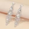 Европейская и американская мода роскошные блестящие длинные серьги с бриллиантами женские темпераментные серьги-гвоздики с цирконием украшения для ушей