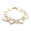 [F0351] - Gold Plated Bracelet 'Modern Hearts'