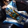 Manchester City Crest Flannel Blanket, Soft Polyester, Modern Design, All-Season for Camping, Travel, Gifts for holidays or birthdays