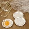 7 Pcs/set Zinc Zinc Zinc Alloy Patterned Cup Mat Plated Metal Cake Tray European Decor Racks  Fruit Tray
