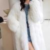 Пальто из лисьего меха, длинное пальто из искусственного меха для женщин, зимнее новое пальто из искусственного меха, пальто, утолщенное хлопковое пальто для молодых интернет-знаменитостей
