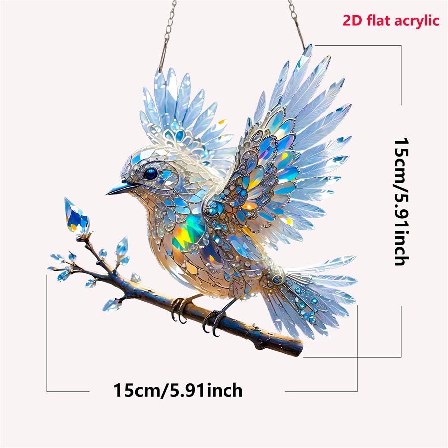 1PC Beautiful Bird-Style Ornament Living Room & Garden Hanging Decoration Holiday Scene Decorative Ornament Acrylic Material