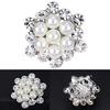 Women Elegant Rhine Stone Flower Wedding Bridal Scarf Brooch Pin ARI