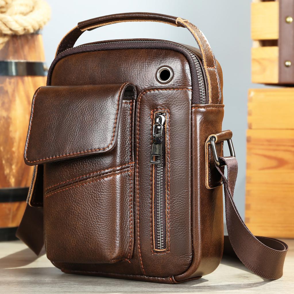 Сумка через плечо из натуральной кожи, мужская сумка через плечо, деловая сумка через плечо из коровьей кожи