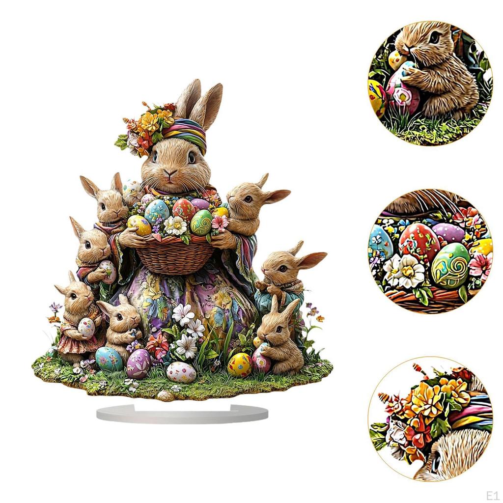 Статуя пасхального кролика в виде яйца, акриловая, симпатичная, праздничная, ремесленная, скульптура, декор для вечеринки на лужайке