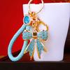 Women Rhinestone Bow Keychain Sparkling Bow Bag Charm Faux Crystal Key Chain