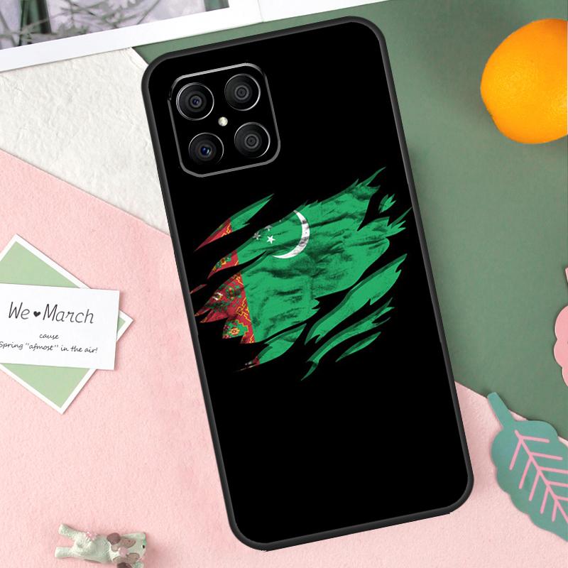 Чехол Флаг Туркменистана для Honor X8b X9b X9c X9a X8a X8 X9 50 70 90 Lite Honor 200 Lite Magic 7 5 6 Pro