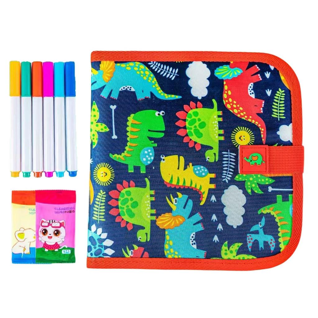 Портативная стираемая книга для рисования каракулей, многоразовый набор стираемых книг для рисования каракулей с акварельными карандашами, рисование, без стресса, без беспорядка 10 мл