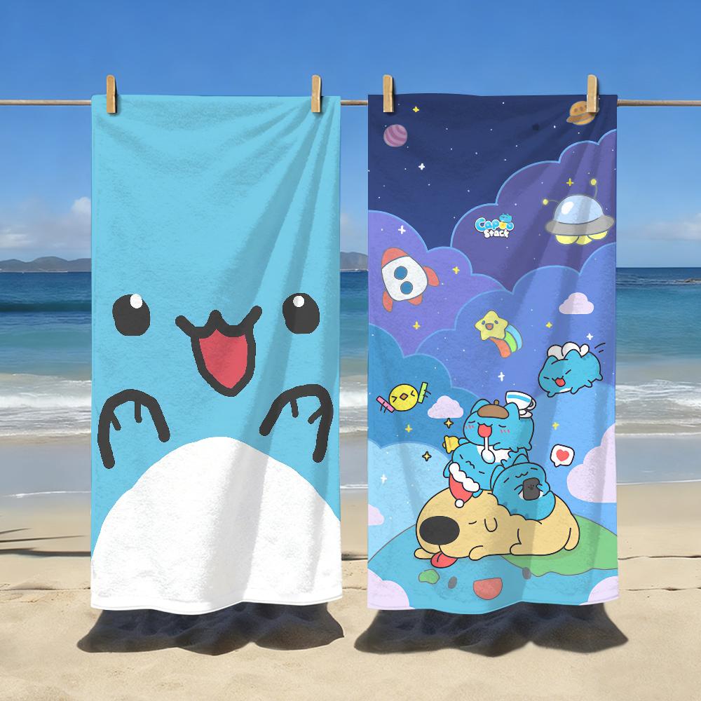 blue cartoon Cute B-Bugcat Capoo Cartoon Towel Quick Dry Soft Yoga Swimming Fitness Mountain Climbing Large Beach Towels
