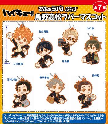 Плюс резиновый талисман средней школы Карасуно, официальный товар, официальная лицензия [Официальный] Haikyu!! Дефораба! [КОРОБКА/7 штук]