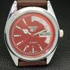 VINTAGE REFURBISHED SEIKO 5 AUTOMATIC 6309A JAPAN MENS RED DIAL WATCH a440741-4
