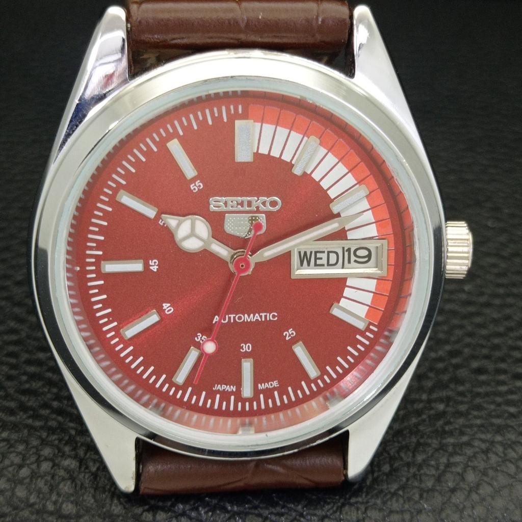 ВИНТАЖНЫЕ ОТРЕМОНТИРОВАННЫЕ МУЖСКИЕ АВТОМАТИЧЕСКИЕ ЧАСЫ SEIKO 5 6309A ЯПОНИЯ КРАСНЫЙ ЦИФЕРБЛАТ a440861-4