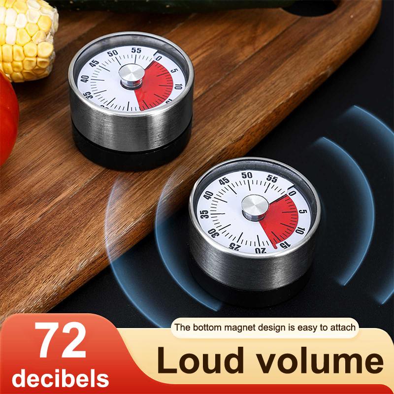 Кухонный таймер с напоминанием на 60 минут, магнит круглой формы, кухонные принадлежности, будильник с обратным отсчетом, механический таймер для приготовления пищи